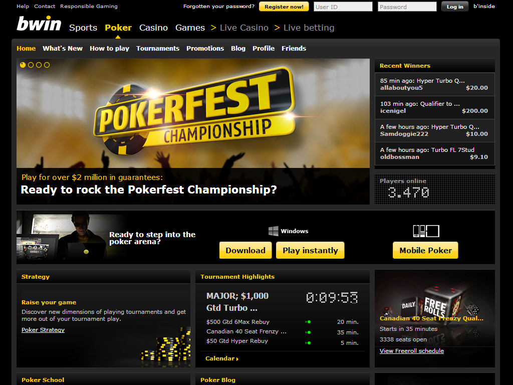 Bwin Poker Review 30 Rakeback 100 Bonus