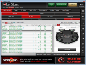 pokerstars cash games lobby